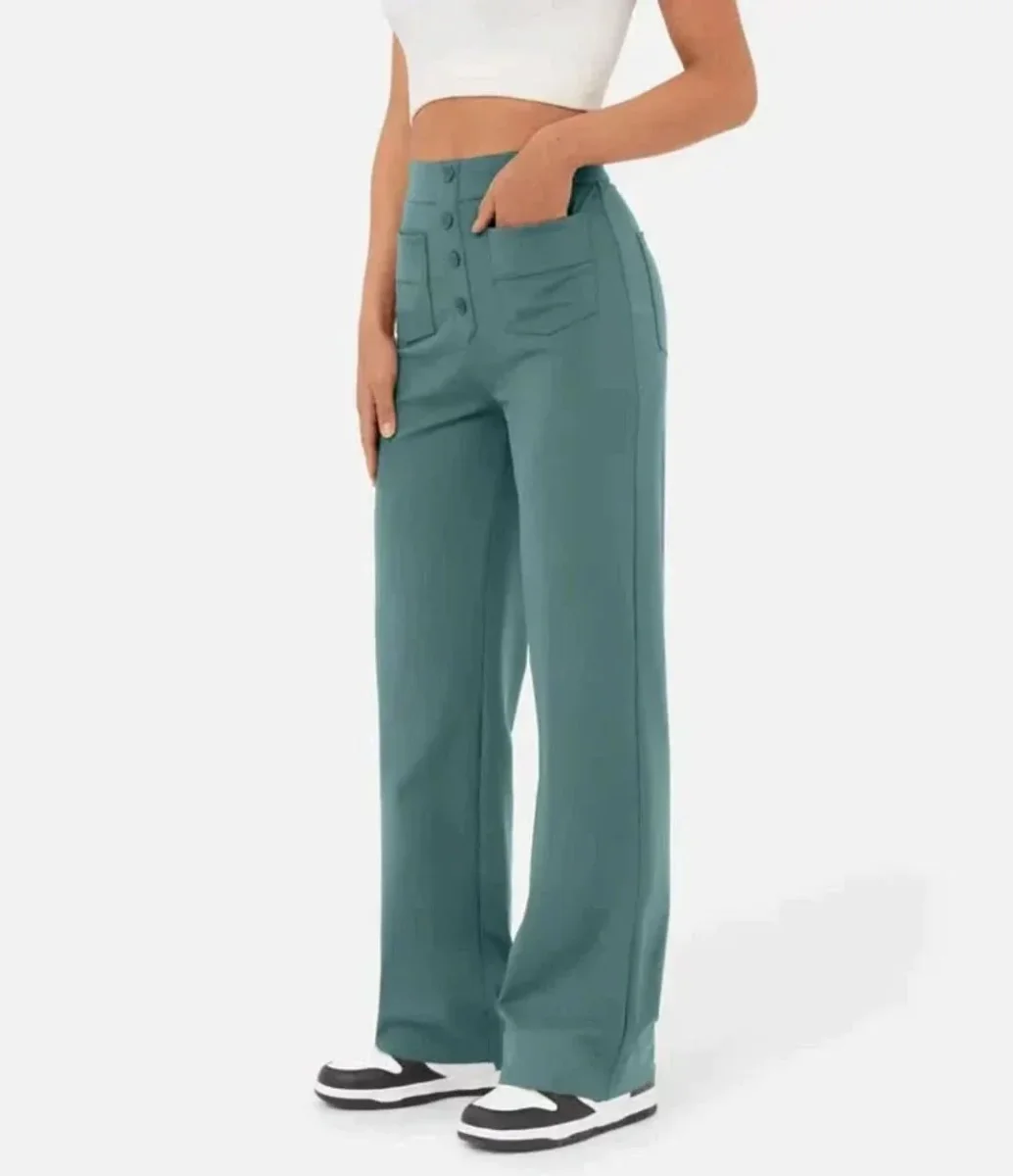 Moduza - High Waisted Elastische Broek - Afbeelding 4