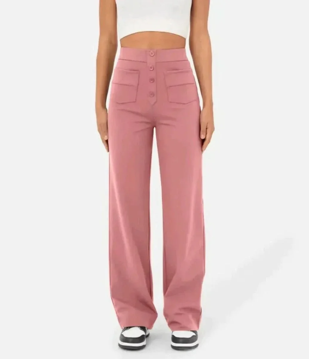Moduza - High Waisted Elastische Broek - Afbeelding 5
